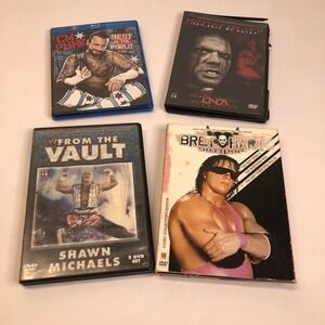 WWE Wrestling DVD Blu-Ray Lot CM‎ Punk Bret Hart Shawn Michaels Raven